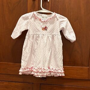 Pink Polka Dot Ruffle Hem Kids Dress